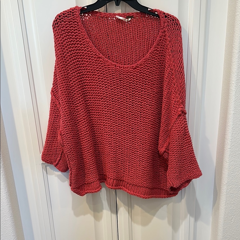 Free People Coral Knit Top